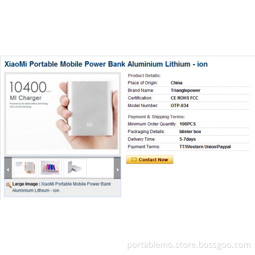 XiaoMi Portable Mobile Power Bank Aluminium Lithium - ion
